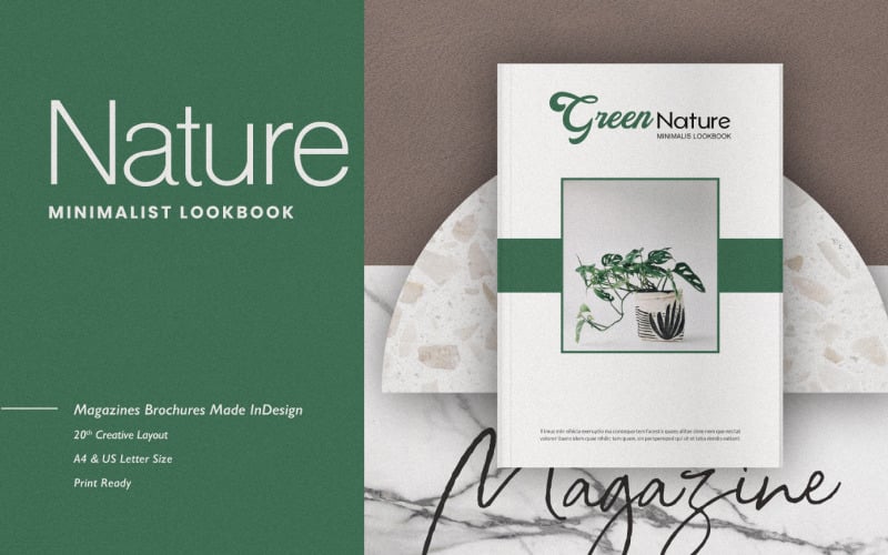 Зелена природа журналу шаблон