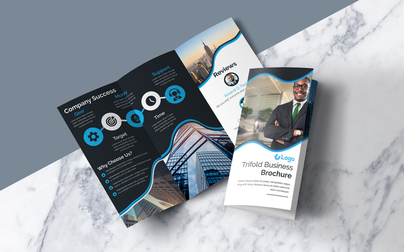 Download Фирменный стиль "Creative Blue Trifold Brochure Design - Corporate Identity Template" / Creative Blue Trifold Brochure Design - Corporate Identity Template - Фирменный стиль brochure,publication,design,presentation,document,concept,template,trifold,promotion,leaflet,corporate,folder,print,marketing,creative,business,vector,company,tri-fold,catalogundefined