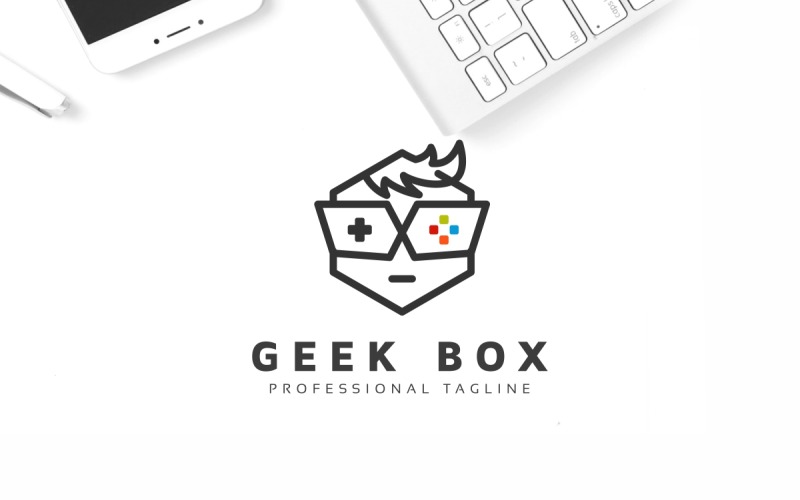 Download Шаблон логотипа "Geek Game Logo Template" / Geek Game Logo Template - Шаблон логотипа на тему графика 3d,logo,app,application,blog,business,button,buttons,controller,creative,creativity,developer,development,freak,media,community,game,chat,clever,gaming