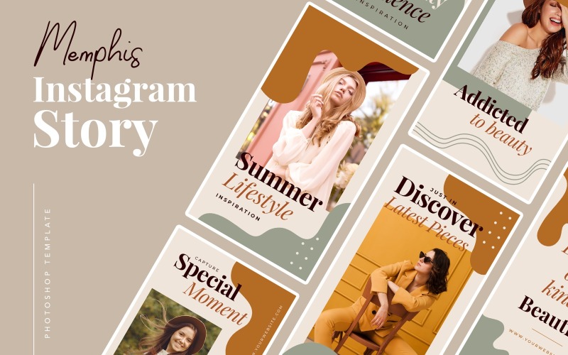 Download Шаблон для соцсетей "Memphis Instagram Story Template for Social Media" / Memphis Instagram Story Template for Social Media - Шаблон для соцсетей на тему графика instagram,store,fashion,psd,photoshop,modern,elegant,promo,deals,discount,post,stories,apparel,shop,online,minimal,daily,marketing,internet,media
