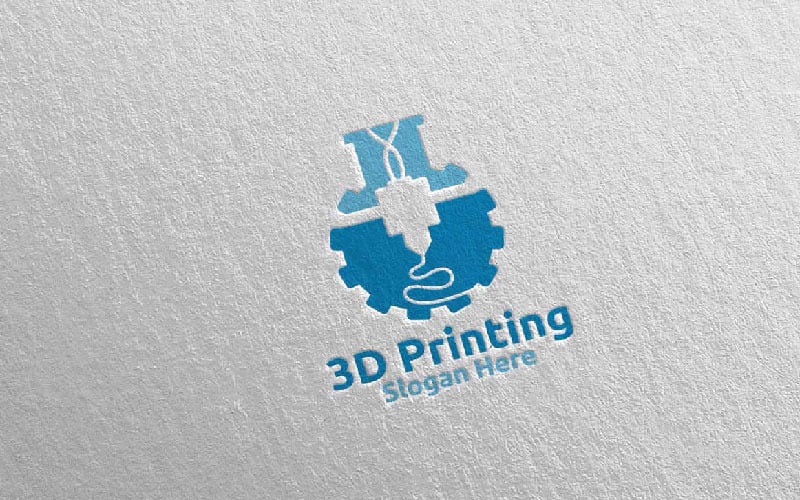 Modello di logo di progettazione della società di stampa 3D di laboratorio