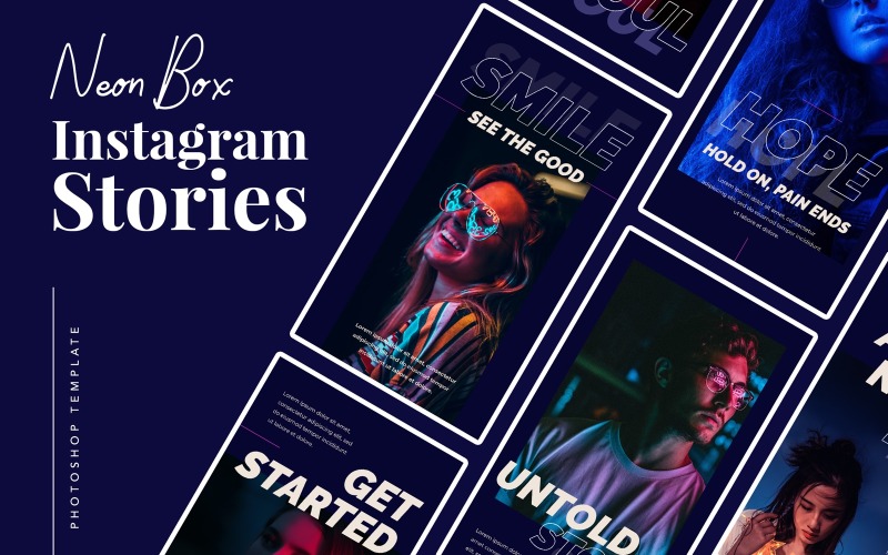 Download Шаблон для соцсетей "Neon Box Instagram Story Template for Social Media" / Neon Box Instagram Story Template for Social Media - Шаблон для соцсетей на тему графика instagram,store,fashion,psd,photoshop,modern,elegant,promo,deals,discount,post,stories,autumn,apparel,shop,online,beauty,dark,blue,purple