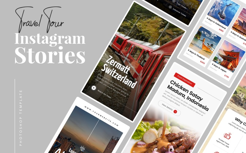 Download Шаблон для соцсетей "Travel Instagram Stories Template for Social Media" / Travel Instagram Stories Template for Social Media - Шаблон для соцсетей на тему графика instagram,store,psd,photoshop,modern,elegant,promo,deals,discount,post,stories,autumn,apparel,shop,online,travel,adventure,holiday