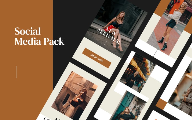 Download Шаблон для соцсетей "Beige Pack Social Media Template" / Beige Pack Social Media Template - Шаблон для соцсетей на тему графика social,media,instagram,stories,bundle,facebook,post,fashion,store,beige,shopping,templates,psd