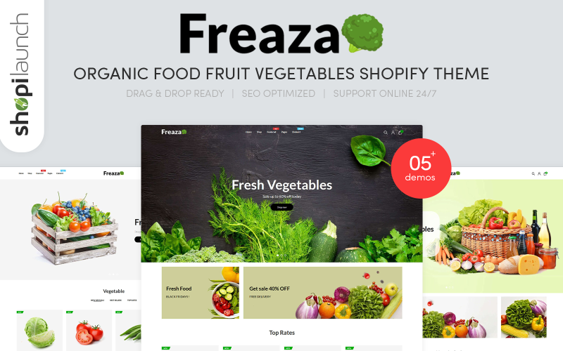 Freaza - тема фруктових овочів з натуральними продуктами Shopify