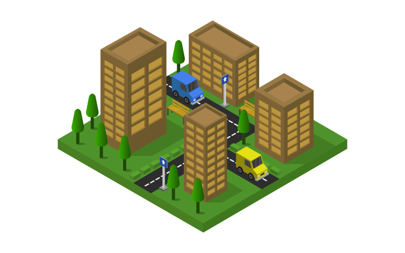 Download Vector "Isometric City on Background - Vector Image" / Isometric City on Background - Vector Image - Vector на тему графика illustration,urban,environment,nature,set,architecture,vector,perspective,street,house,concept,city,skyscraper,downtown,estate,isometric,town,3d,megalopolis,fence
