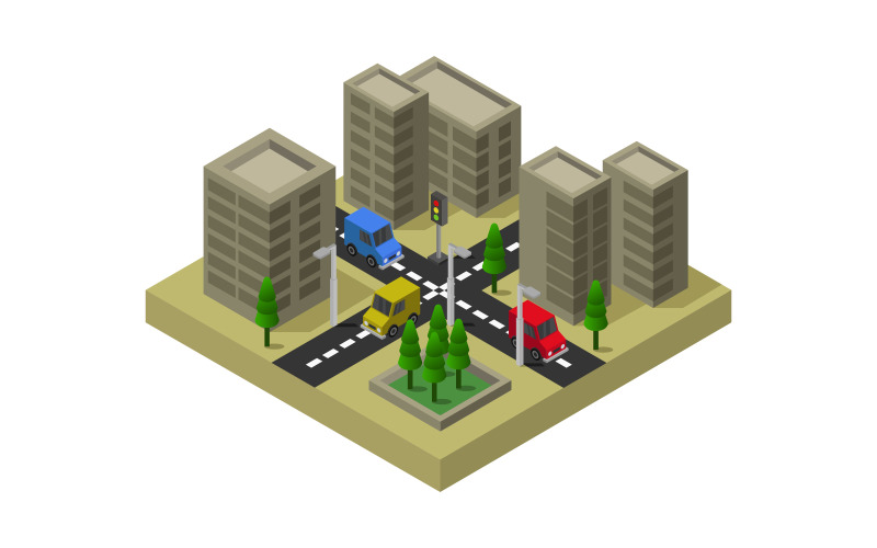 Download Vector "Isometric City - Vector Image" / Isometric City - Vector Image - Vector на тему графика illustration,urban,environment,nature,set,architecture,vector,perspective,street,house,concept,city,skyscraper,downtown,estate,isometric,town,3d,megalopolis,fence