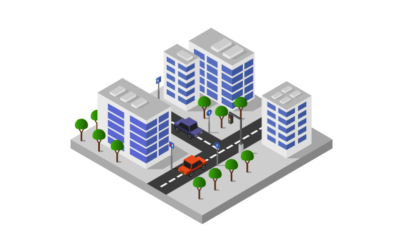 isometric city - Vector Image