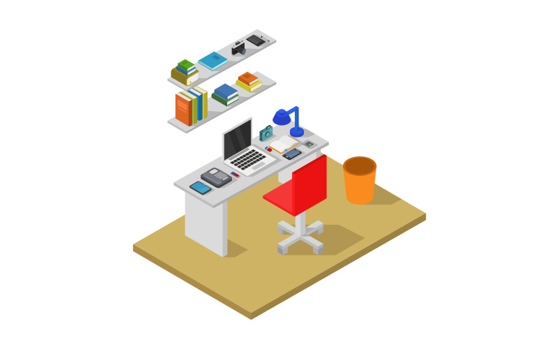 Download Vector "Isometric Desk - Vector Image" / Isometric Desk - Vector Image - Vector на тему графика workplace,illustration,coffee,business,table,graphic,place,vector,design,flat,computer,interior,cup,desk,isometric,work,laptop,office,workspace,job