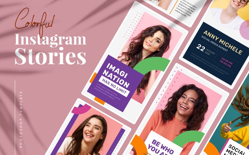 Красочный шаблон истории Instagram для социальных сетей