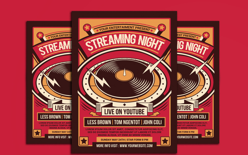 Download Фирменный стиль "Live Music Streaming Concert Flyer - Corporate Identity Template" / Live Music Streaming Concert Flyer - Corporate Identity Template - Фирменный стиль на тему графика ads,band,concert,festival,flyer,hype,instagram,post,story,live,marketing,modern,music,musician,online,podcast,poster,radio,seminar,singer