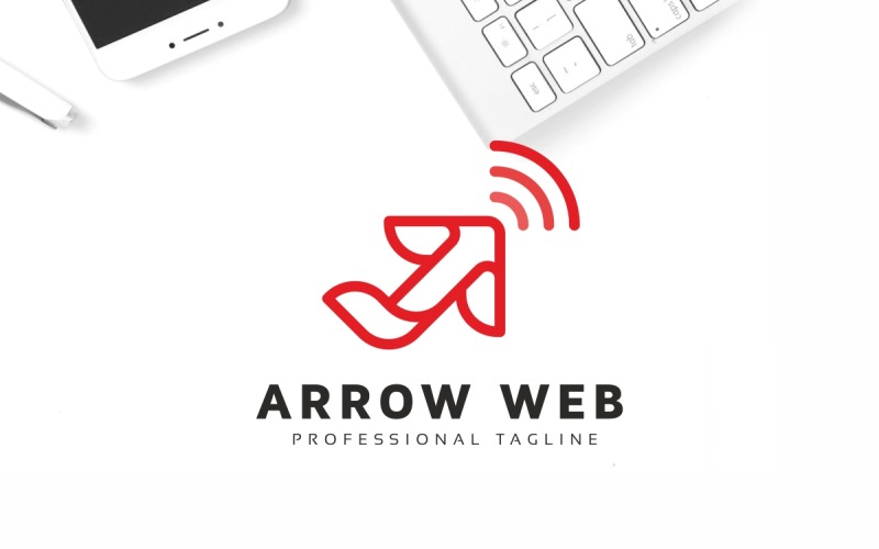 Шаблон веб-логотипа со стрелкой