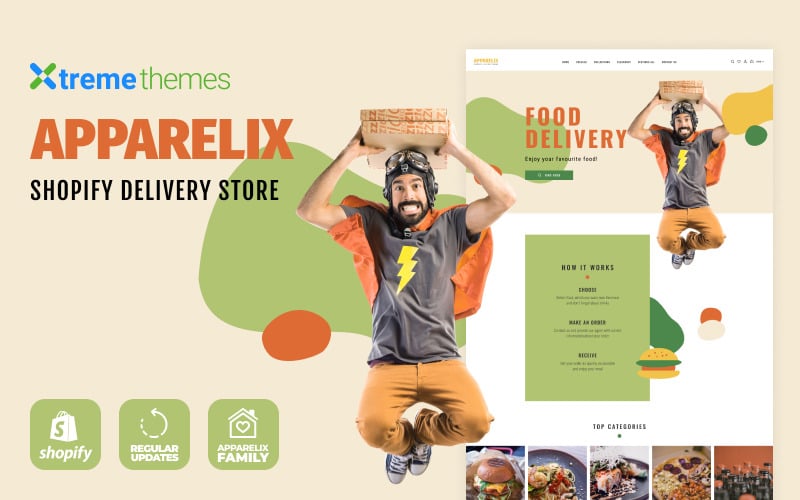 Apparelix Food Delivery Motyw Shopify