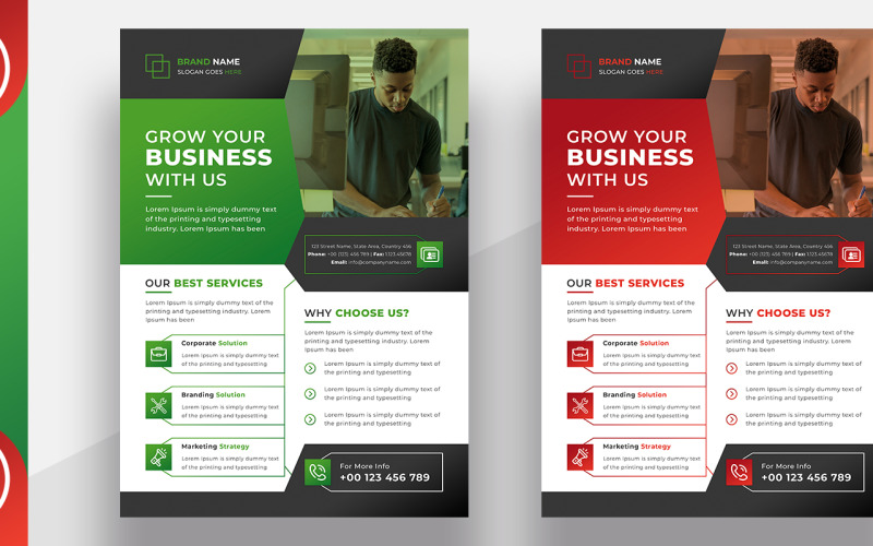 Download Фирменный стиль "Business Flyer - Corporate Identity Template" / Business Flyer - Corporate Identity Template - Фирменный стиль на тему графика a4,ad,auto,blue,bundle,business,flyer,template,clean,collection,concept,corporate,green,information,insert,leaflet,marketing,minimal,minimalist,modern
