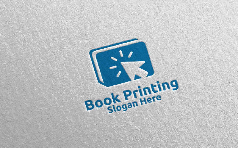Klik op boek afdrukken bedrijf Vector Logo sjabloon