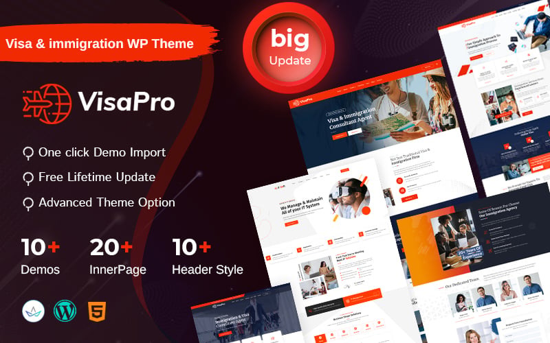 Konsultacje imigracyjne i wizowe Elementor WordPress Theme
