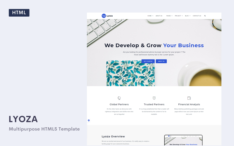 Lyoza: una plantilla de sitio web empresarial HTML5 adaptable