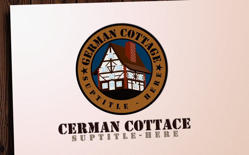 Modello di Logo di cottage tedesco
