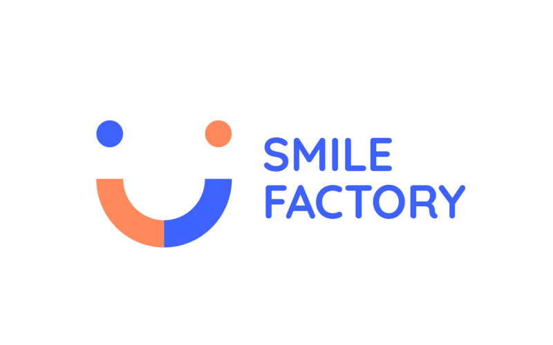 Modello di logo di fabbrica di sorriso