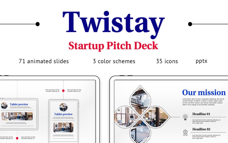 Modelo de apresentação do argumento de venda do Twistay Startup