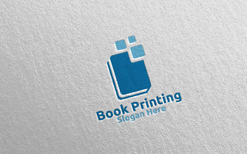 Plantilla de logotipo de vector de empresa de impresión de libros