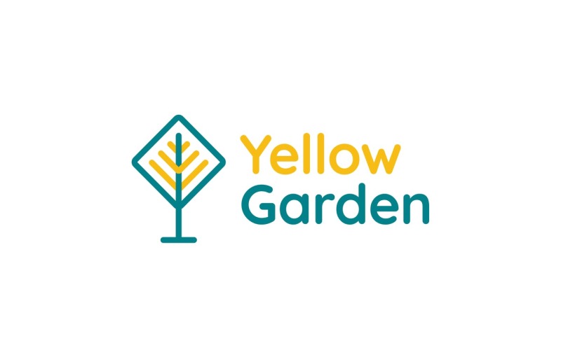 Download Шаблон логотипа "Yellow Garden Logo Template" / Yellow Garden Logo Template - Шаблон логотипа на тему графика gardener,landscaping,landscape,design,green,garden,ecology,eco,logotype,service,field,square,company,yellow