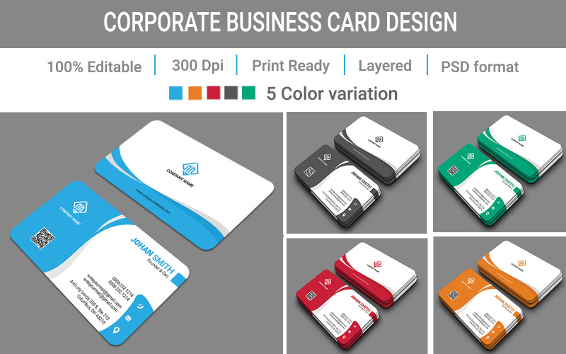 Download Фирменный стиль "Business Card Design - Corporate Identity Template" / Business Card Design - Corporate Identity Template - Фирменный стиль на тему графика card,businesscard,business,corporate,creative,modern,minimal,impressive,exclusive,elegant,clean,company,stationary,template,psd,sky,red,ash,green,orang
