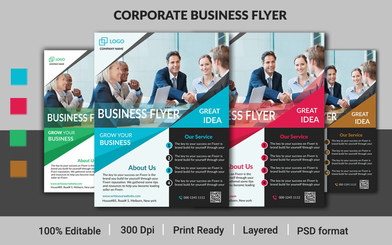 Download Фирменный стиль "Business Flyer Design - Corporate Identity Template" / Business Flyer Design - Corporate Identity Template - Фирменный стиль на тему графика flyer,corporate,business,creative,elegant,impressive,clean,editable,a4,template,psd,brouchare,templatedesign,graphic,identy,company,eye,catching,minimalist,leflet