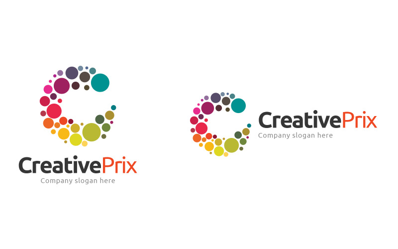Download Шаблон логотипа "CreativePrix Logo Template" / CreativePrix Logo Template - Шаблон логотипа на тему графика c,creative,design,graphic,web,website,development,work,product,digital,pixel,and,agency,art,artistic,brainstorm,bulb,colorful,corporate,cracking