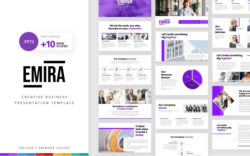 Emira - kreativní obchodní společnost PowerPoint šablony