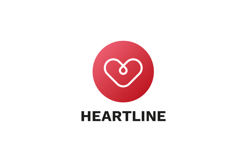 Download Шаблон логотипа "Heartline Logo Template" / Heartline Logo Template - Шаблон логотипа на тему графика heart,love,medical,pulse,red,logo,health,modern,oval,vector