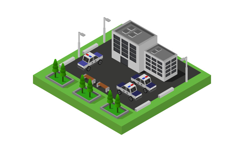 Download Vector "Isometric and colorful police station on a white background - Vector Image" / Isometric and colorful police station on a white background - Vector Image - Vector на тему графика illustration,authority,police,enforcement,isometric,cartoon,town,law,architecture,department,vector,station,design,street,car,white,building,house,office,sign