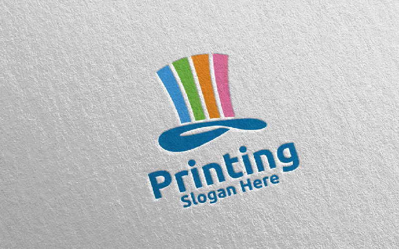 Magische drukkerij Logo ontwerpsjabloon
