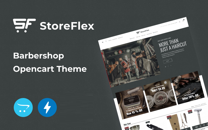 Modèle en ligne Storeflex Barbershop Modèle OpenCart