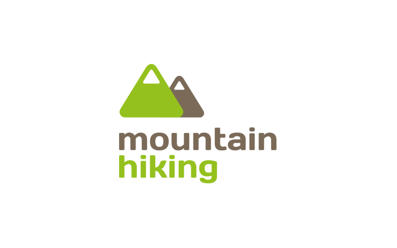Download Шаблон логотипа "Mountain Hiking Logo Template" / Mountain Hiking Logo Template - Шаблон логотипа на тему графика hiking,tourism,sport,mountains,up,logo,vector,nature,modern