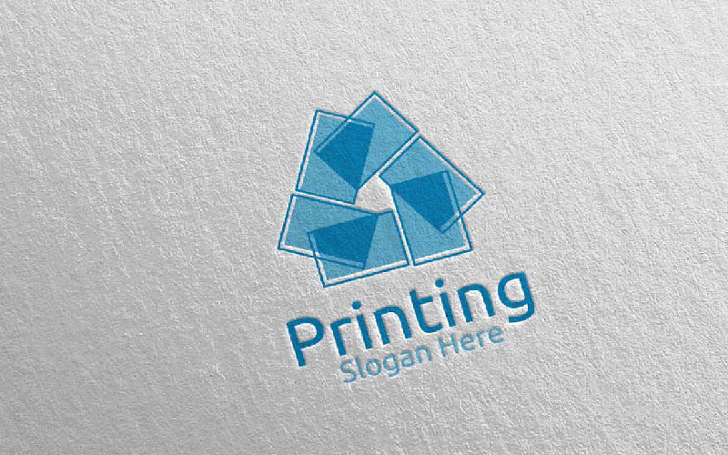 Modelo de logotipo de design de empresa de impressão em papel
