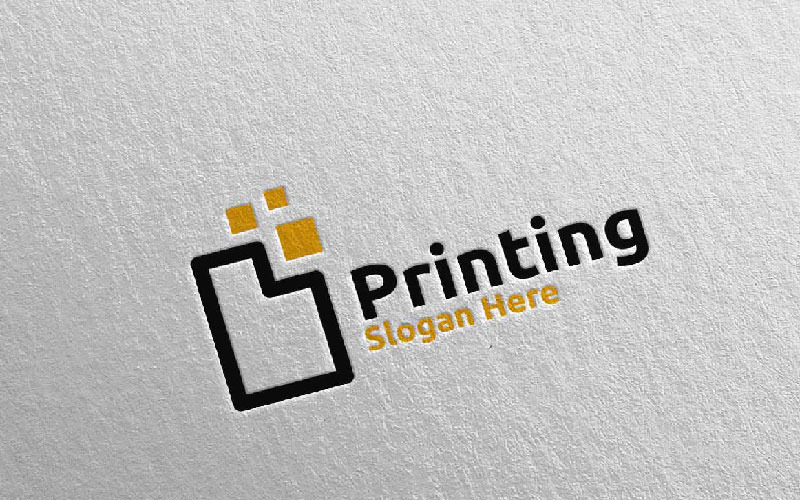 Digital Printing Company Logo Design for Media, Retail, Advertising,  Newspaper or Book Concept Stock Vector - Illustration of cmyk, press:  182404390