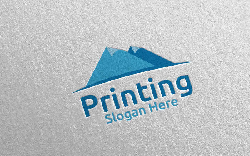 Modello di Logo di Mountain Printing Company Design