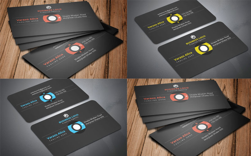 Download Фирменный стиль "Creative Business Card - Corporate Identity Template" / Creative Business Card - Corporate Identity Template - Фирменный стиль black,blue,business,card,design,clean,corporate,creative,cyan,orange,personal,photoshop,template,print,red,simple,stylish,trendy,elegant,geniuspoint