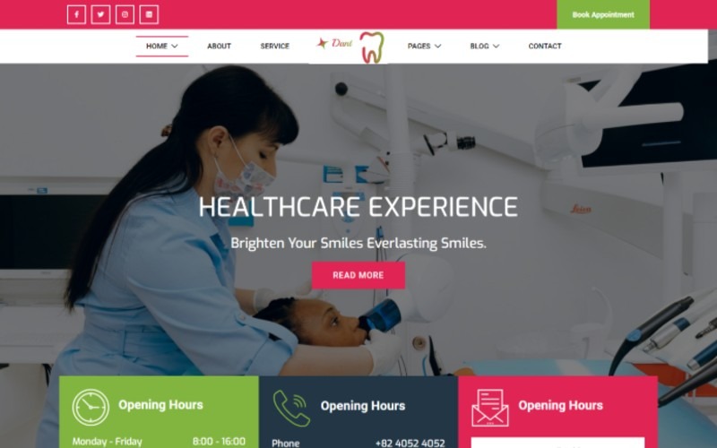 Dant - Modello di sito web medico dentista