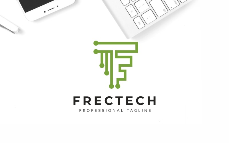 Frectech F písmeno Logo šablona
