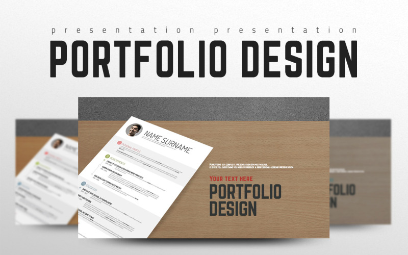 Modelo de design de portfólio em PowerPoint