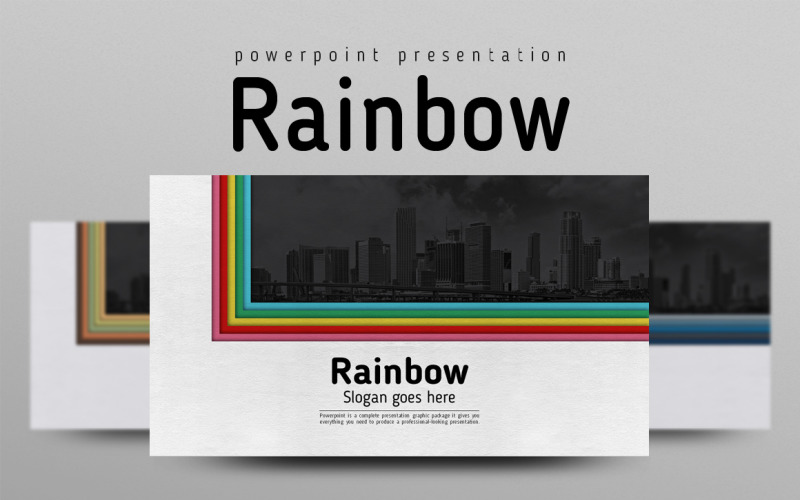 Plantilla de PowerPoint arco iris