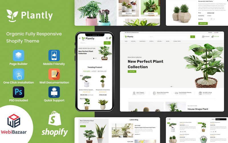 Plantly - Trädgårdsmöbler Responsiv Shopify-mall Shopify-tema