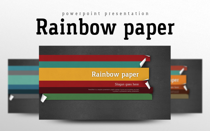 Rainbow Paper PowerPoint template #102233 - TemplateMonster