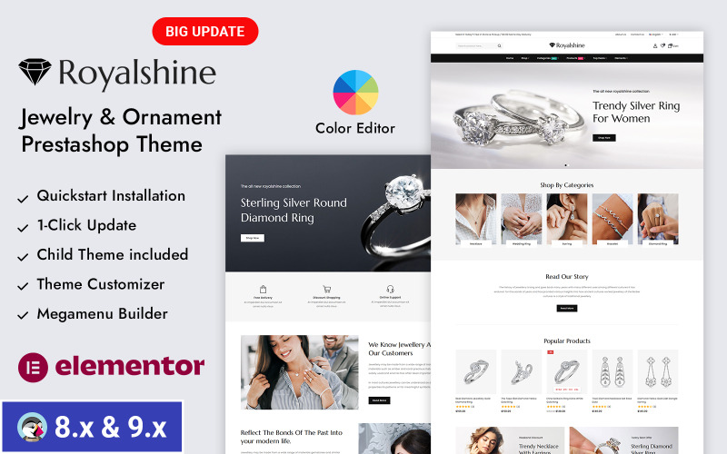Royalshine - Tema da loja de joias PrestaShop