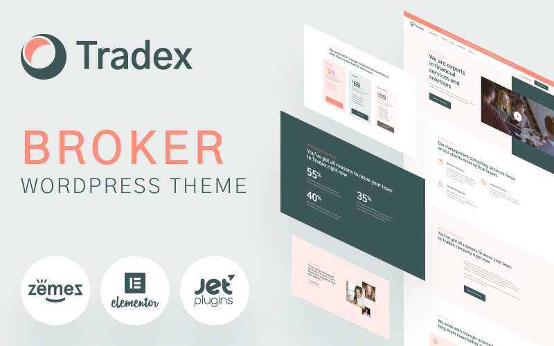 Tradex - WordPress тема для брокера Forex