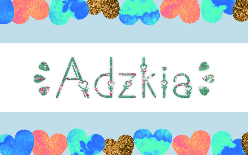 Download Шрифт "Adzkia Font" / Adzkia Font - Шрифт на тему графика fancy,beautiful,cute,love,display,decorativeundefined