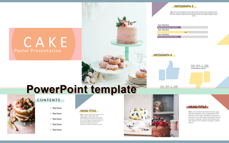 Cake Pastel PowerPoint template #102345 TemplateMonster