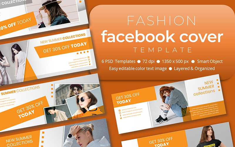 Download Шаблон для соцсетей "Fashion Facebook Cover Template for Social Media" / Fashion Facebook Cover Template for Social Media - Шаблон для соцсетей на тему графика social,media,template,socialmedia,facebook,cover,post,instagrampost,instagramtemplate,story,instagramstory,creative,design,marketing,sale,discount,facebookcover